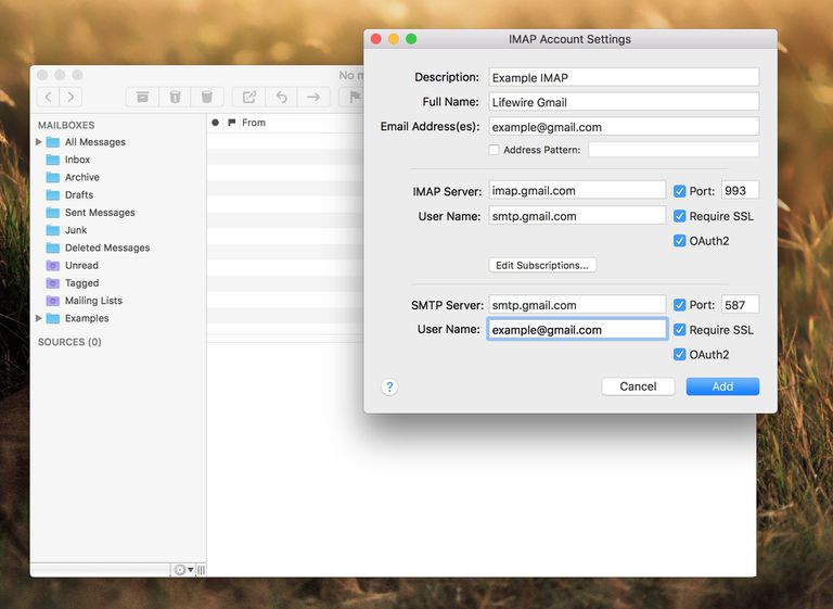 choose outgoing mail server on mac for gmail